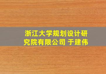 浙江大学规划设计研究院有限公司 于建伟